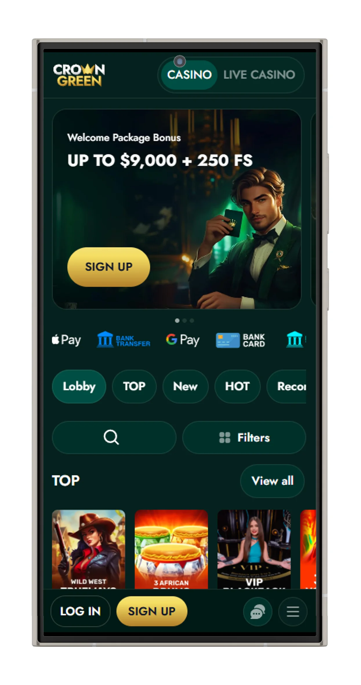 Crowngreen Casino App for Android (APK)