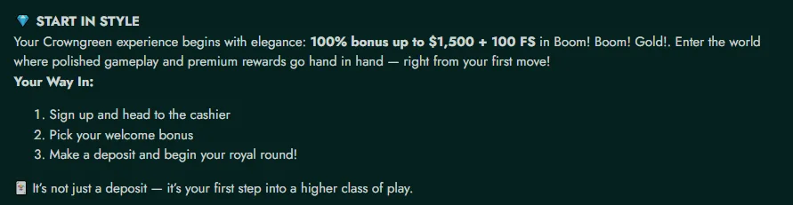 How Does a Crowngreen Casino Bonus Work