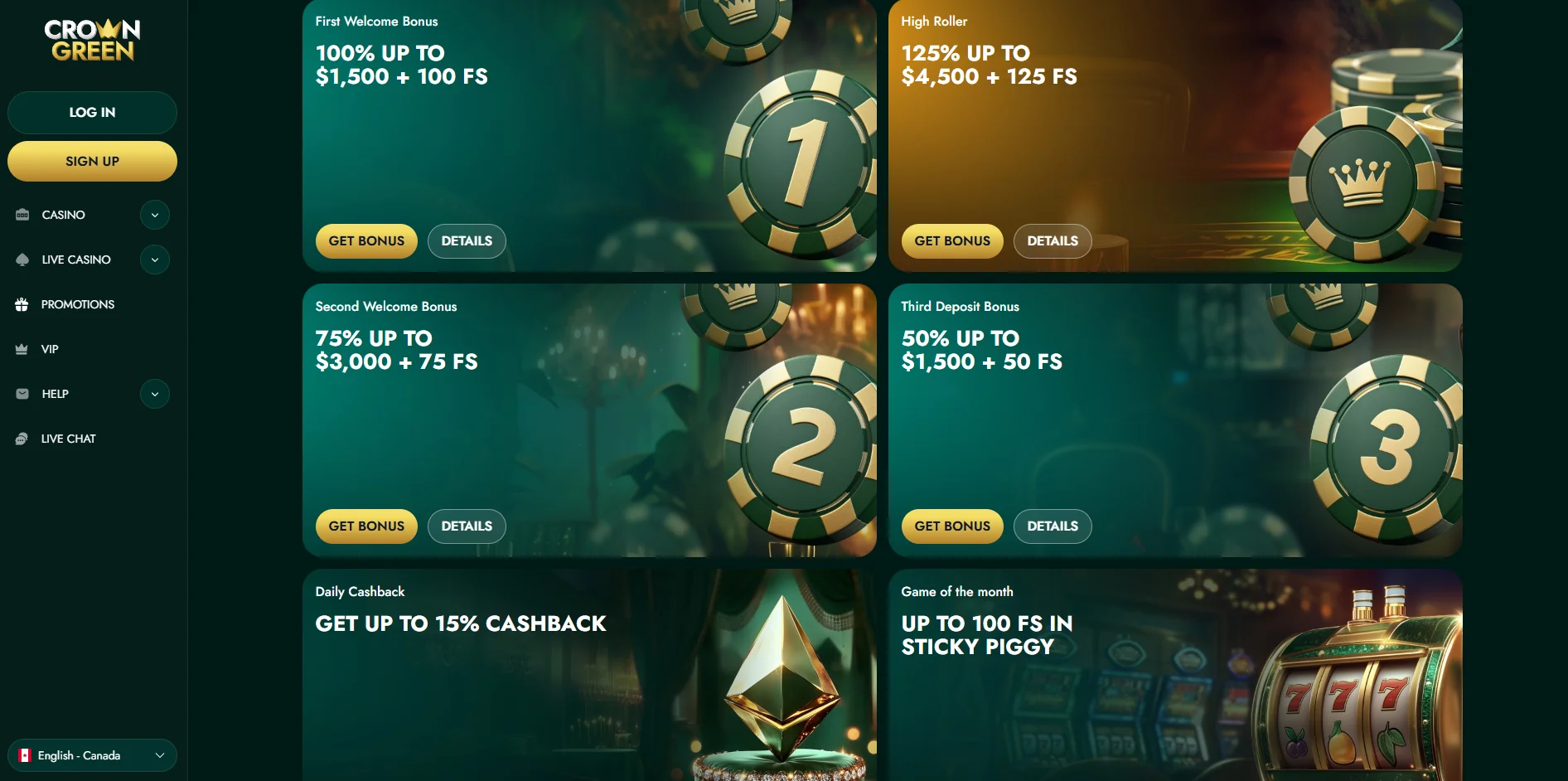 Types of Crowngreen Casino Bonuses